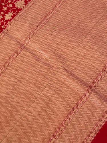 Banarasi Katan Silk Saree | Red | Handwoven | Silk Mark Certified | Ships from California